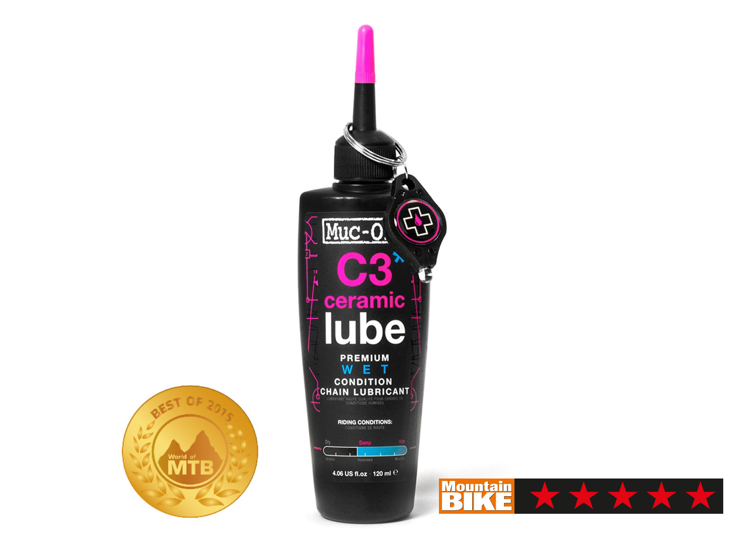 Muc Off C3 Wet Ceramic Lube 120ml, pink